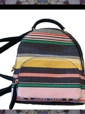 KATE SPADE JACKSON BOARDWALK MULTI COLOR STRIPE MEDIUM BACKPACK